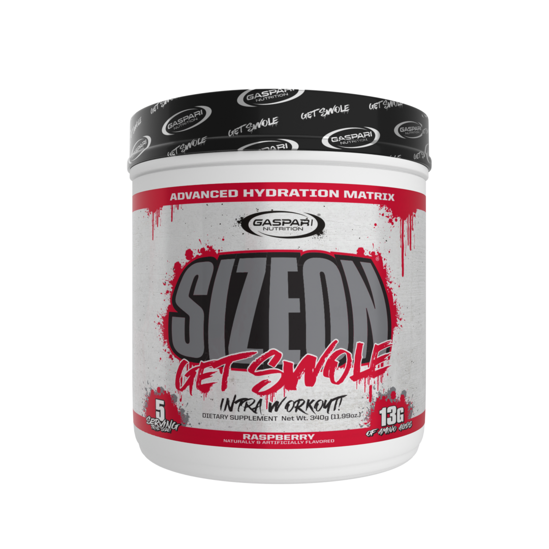 SizeOn Get Swole container showcasing stunning design for Intra-Workout energy support.