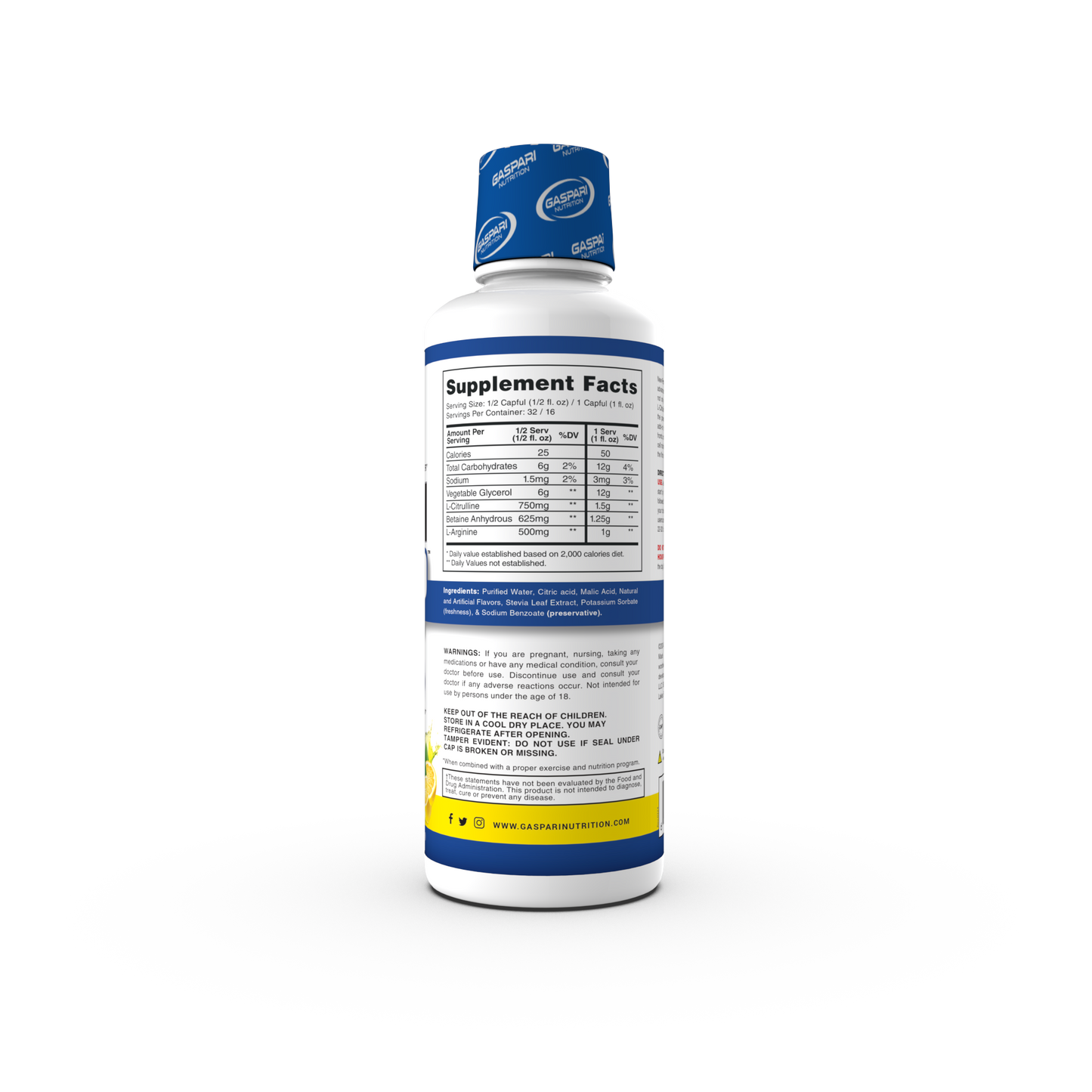 Back of the Proven Pump supplement bottle showing detailed supplement facts and ingredients for the lemon drop flavor.